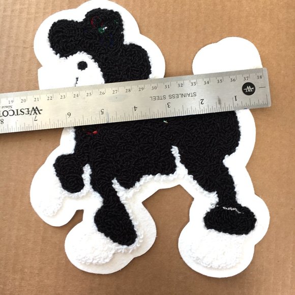50’s Large  Black 8"  Chenille Poodle Applique NOS NWOT - Picture 5 of 6